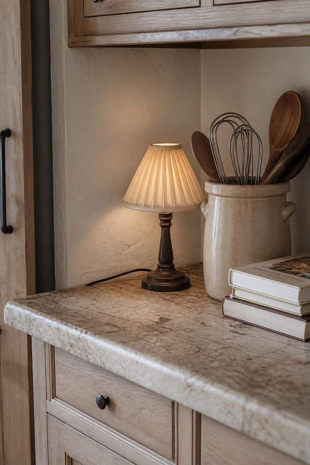25 Best French Country Kitchen Decor Finds 25. Small Table Lamp for a Cozy Counter Corner