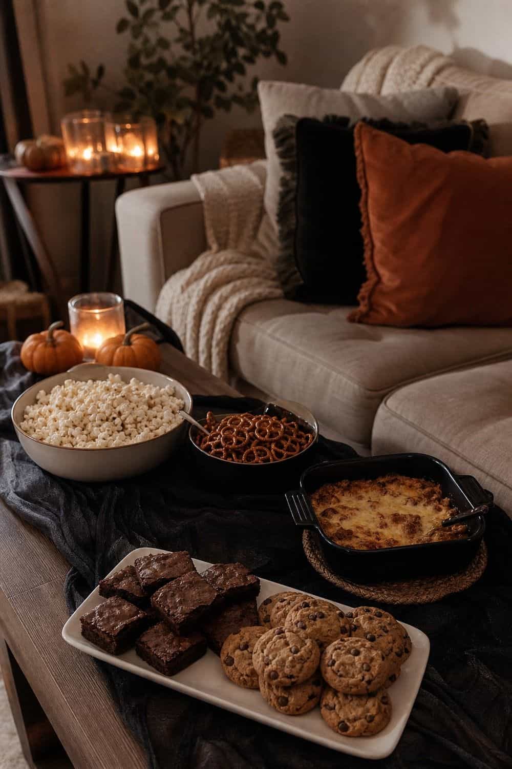 25 Halloween Movie Night Hosting Ideas for Easy Hosting 8. Plan a Menu That Survives a Two-Hour Movie for a Halloween movie night hosting setup.