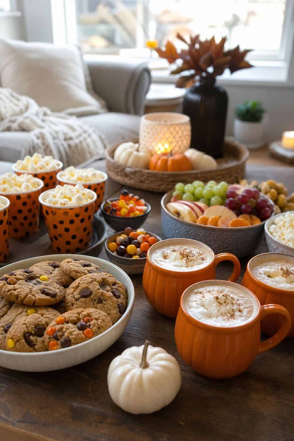 25 Halloween Movie Night Hosting Ideas for Easy Hosting 21. Offer One Kid-Friendly or No-Alcohol Movie Treat for a Halloween movie night hosting setup.
