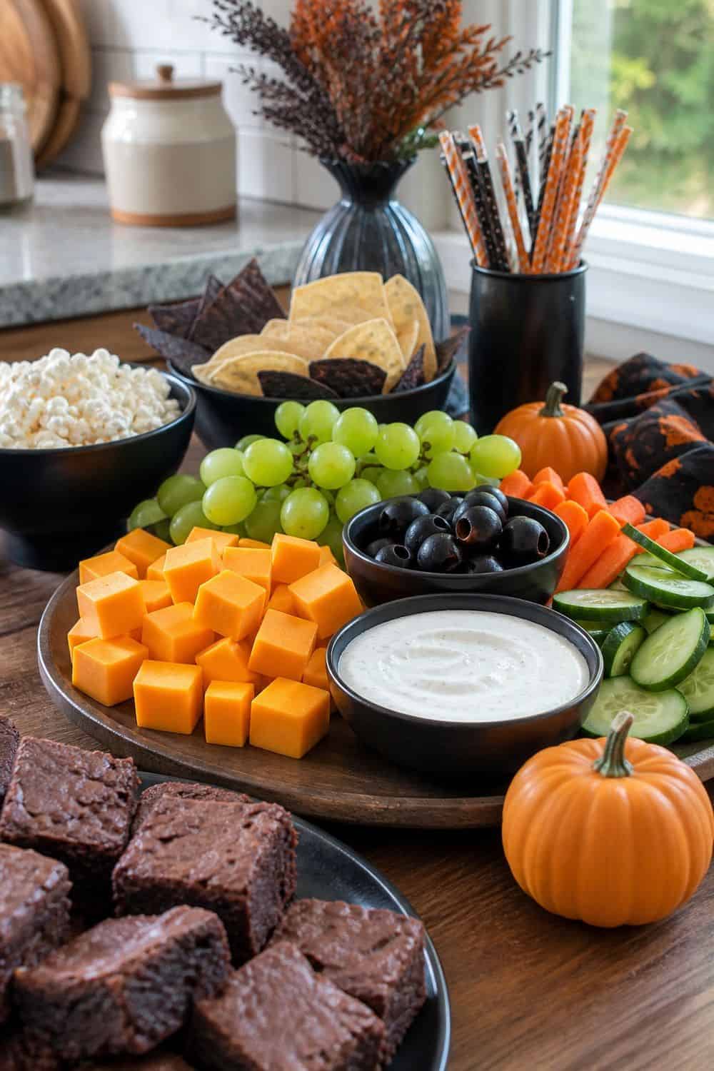 25 Halloween Party Food Ideas for Easy Hosting choose a halloween color palette for a Halloween party food hosting spread