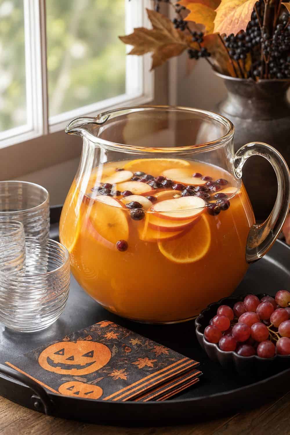 25 Halloween Party Food Ideas for Easy Hosting serve one halloween party drink for a Halloween party food hosting spread