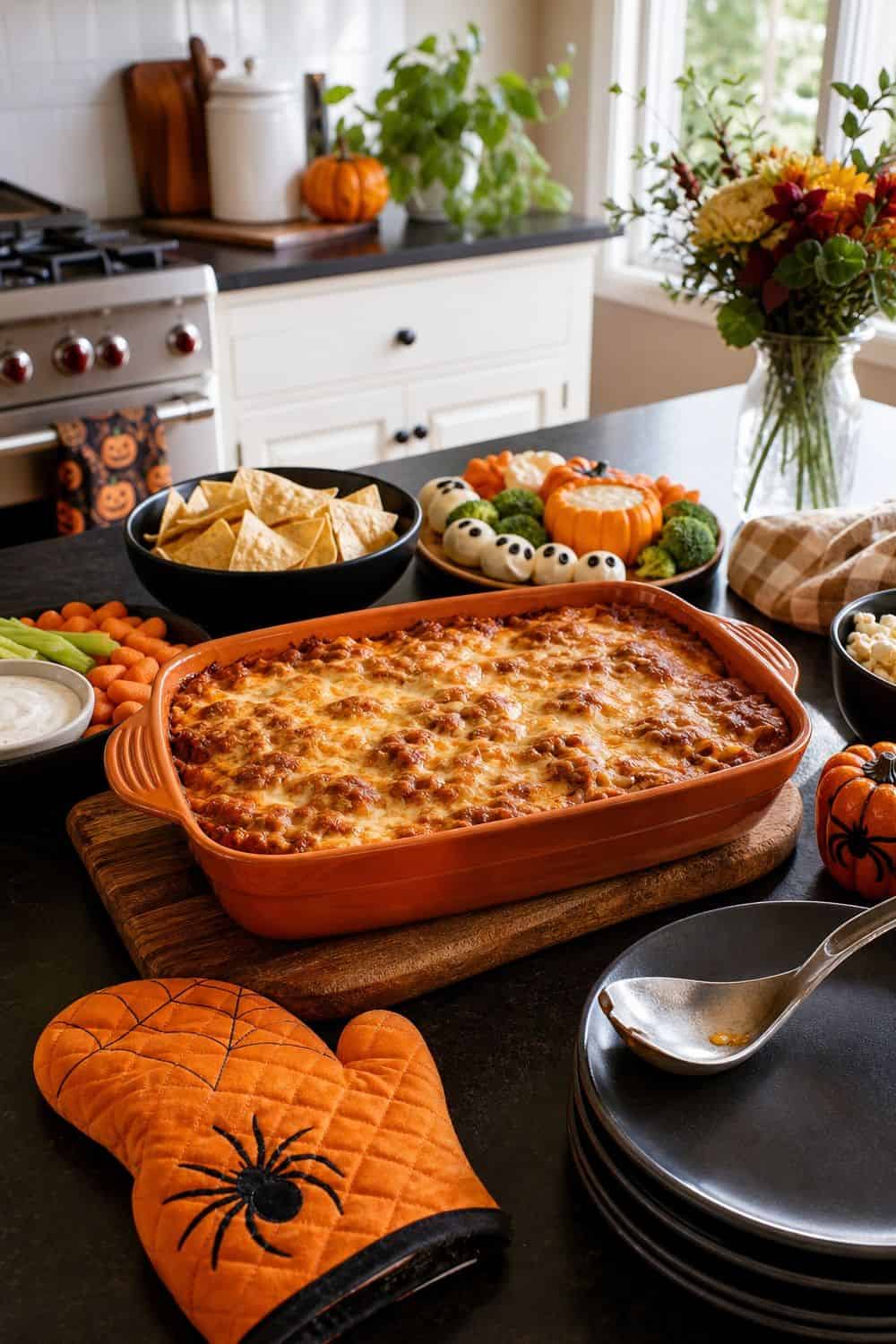 25 Halloween Party Food Ideas for Easy Hosting time hot halloween food around guest arrival for a Halloween party food hosting spread