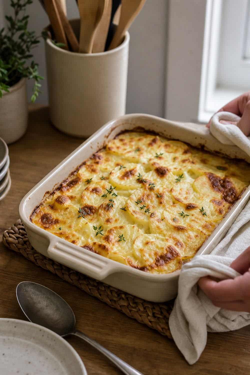 25 Holiday Dinner Party Ideas for Easy Hosting Potato Dish Prepared Ahead setup for an easy holiday dinner party.