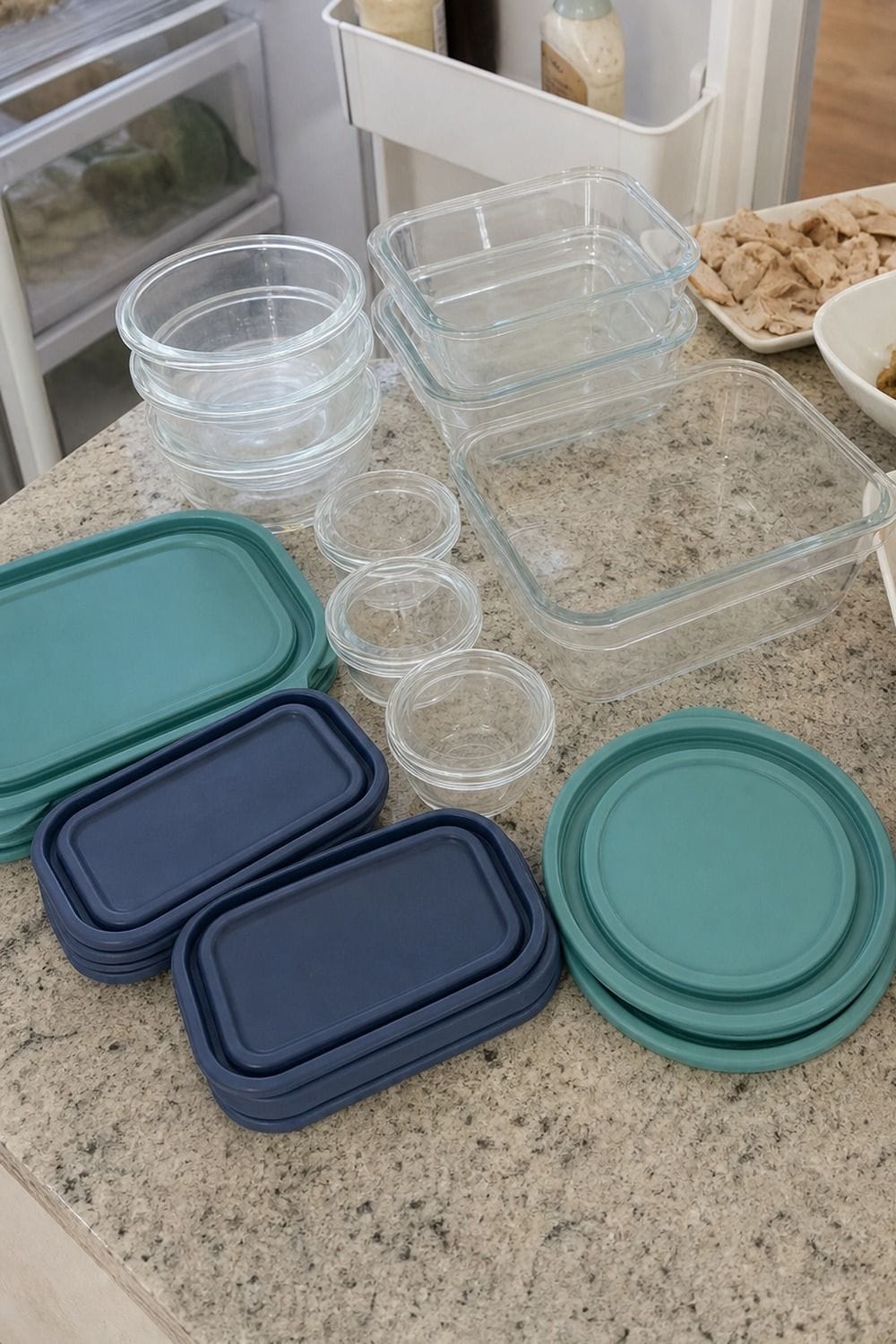 20 Holiday Fridge Ideas for Party Prep and Leftovers Holiday fridge idea showing keep empty containers ready for fast cleanup.