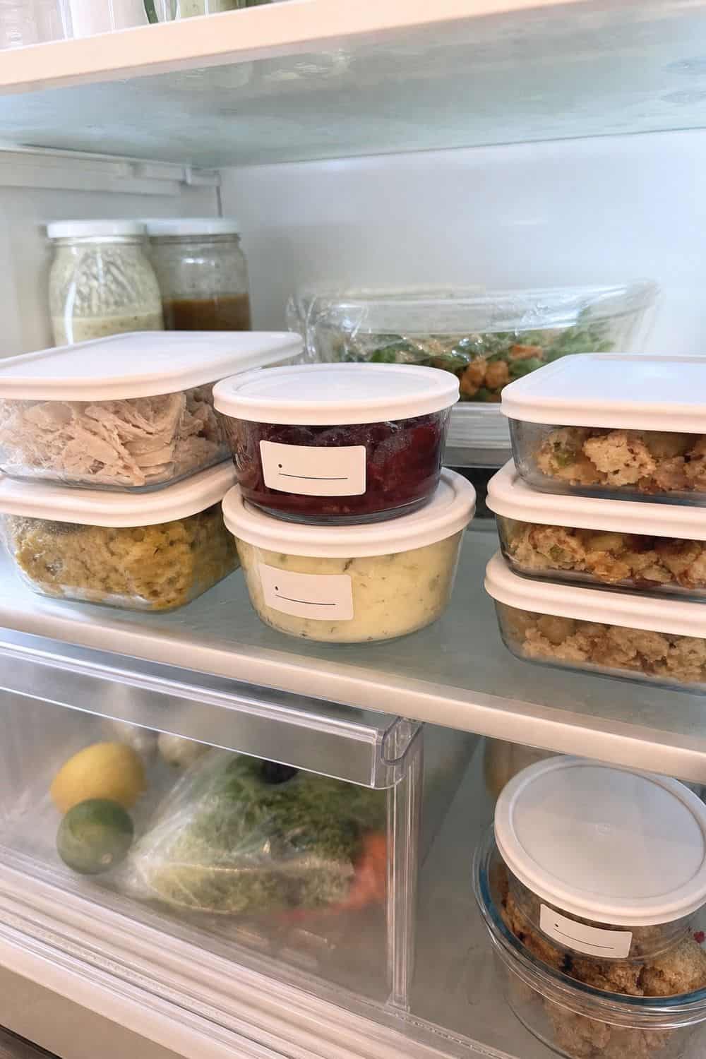 20 Holiday Fridge Ideas for Party Prep and Leftovers Holiday fridge idea showing create a post-party leftover triage shelf.