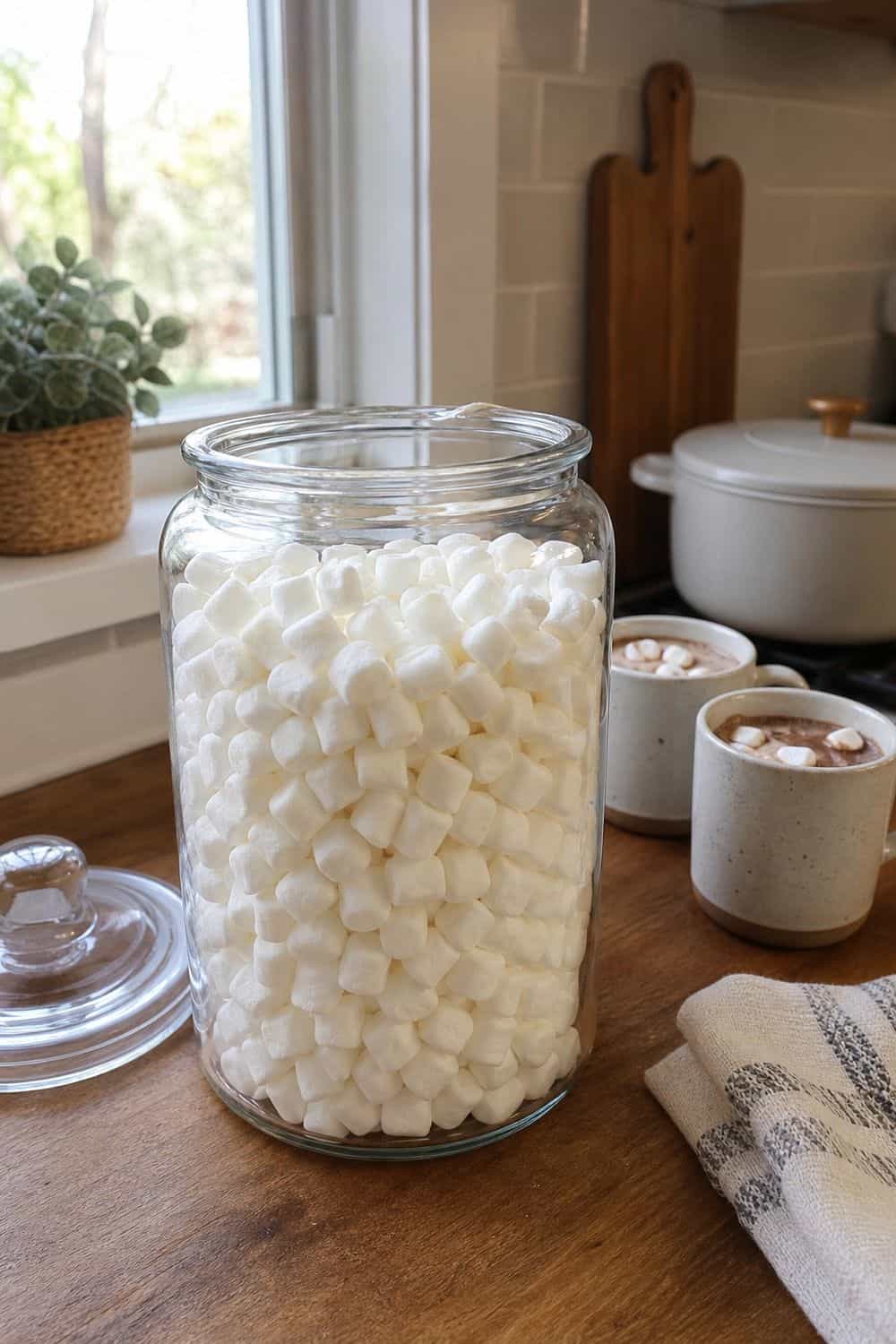 8. Put Marshmallows in a Big Jar hot chocolate bar idea
