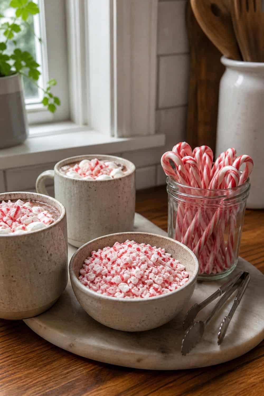 10. Create a Peppermint Topping Zone hot chocolate bar idea