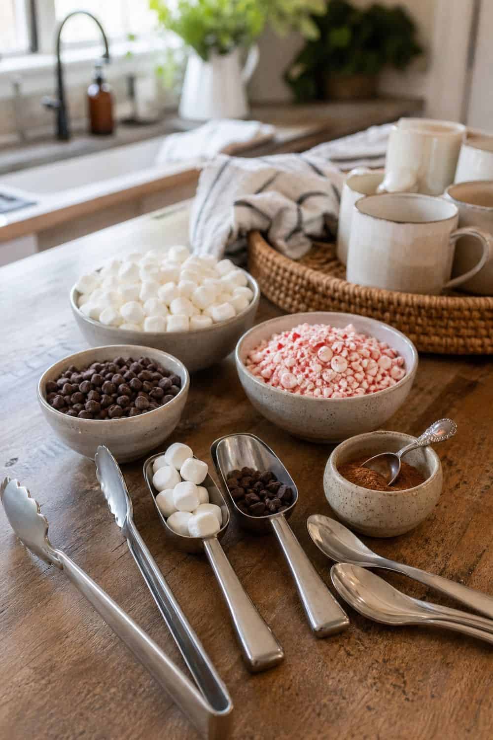 20. Use Scoops, Tongs, and Spoons hot chocolate bar idea