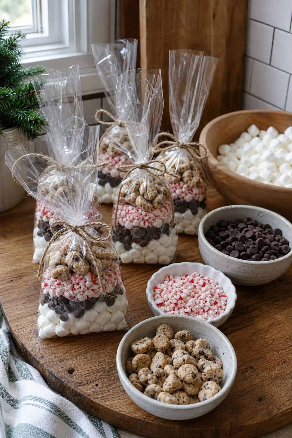 25. Pack Leftover Toppings Into Treat Bags hot chocolate bar idea