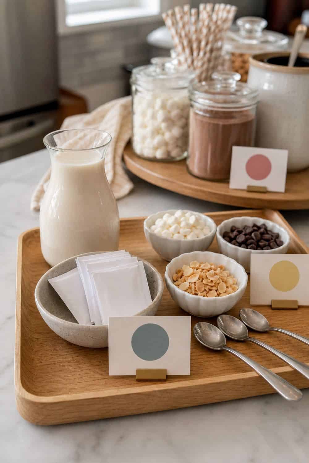 20 Hot Chocolate Station Ideas for Cozy Winter Nights dairy-free and allergy-friendly options setup for a cozy hot chocolate station with practical serving details.