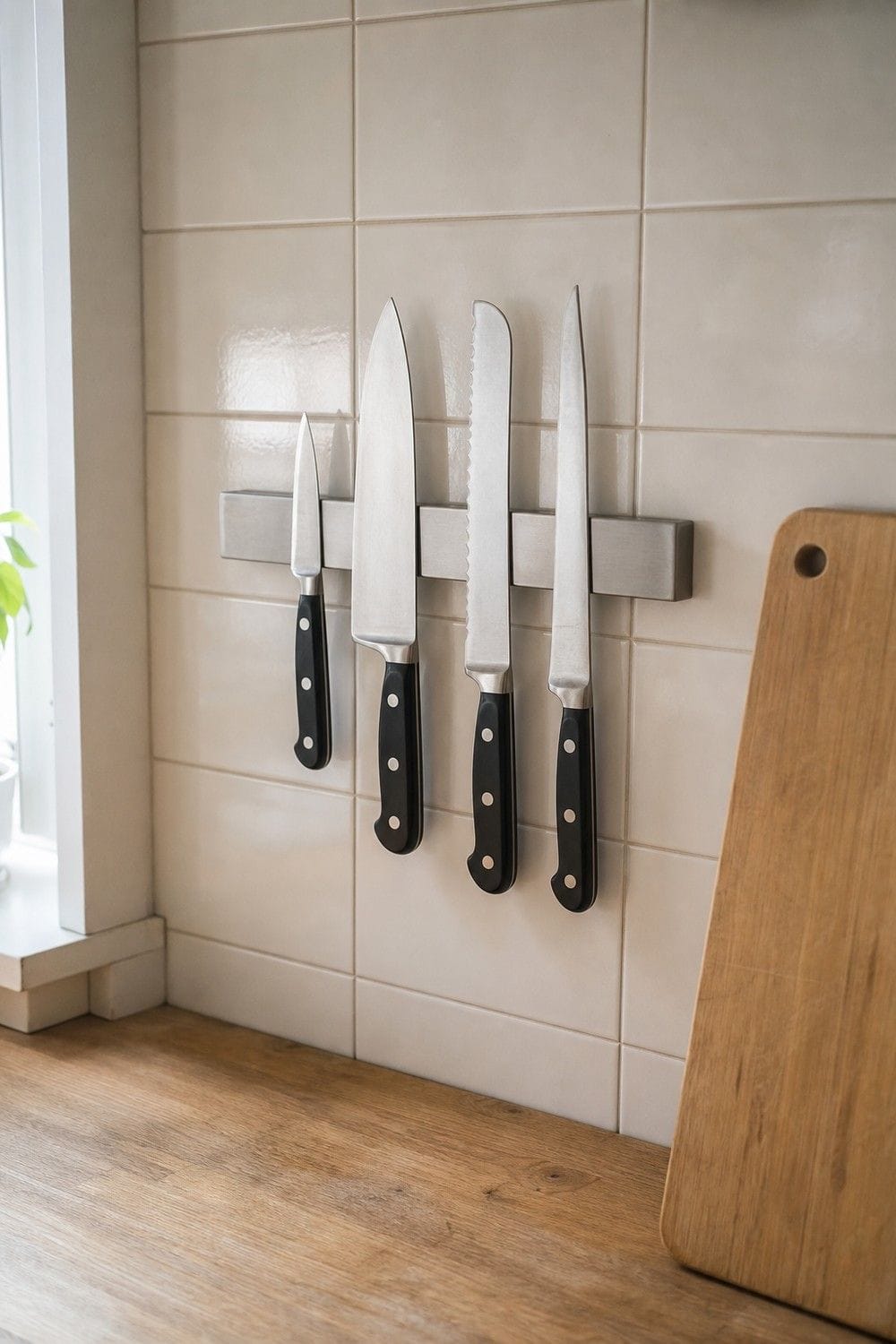 25 IKEA Kitchen Organization Ideas for Smarter Storage 11. Free Counter Space With a KUNGSFORS Magnetic Knife Rack