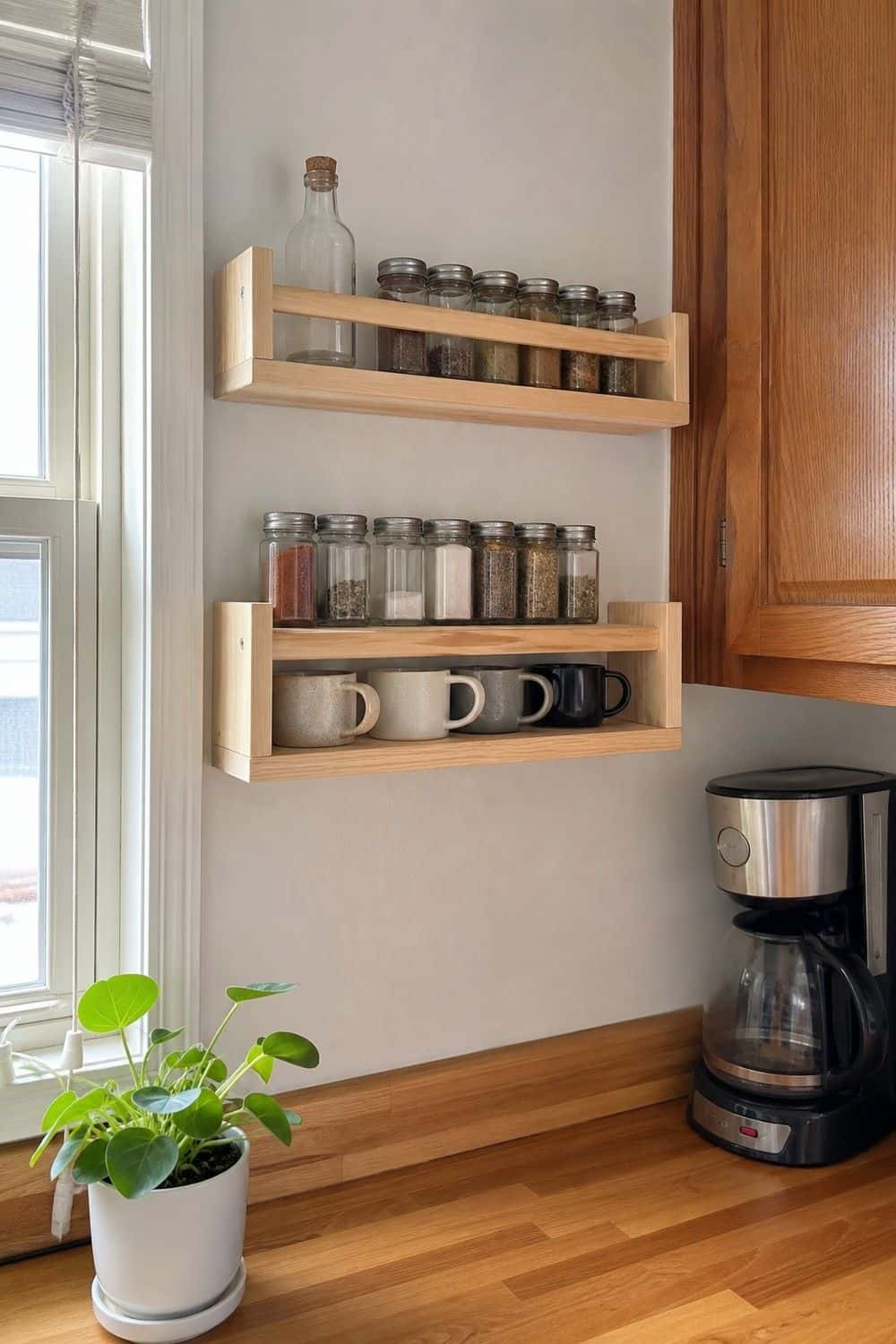 25 IKEA Kitchen Organization Ideas for Smarter Storage 15. Turn BEKVAM Spice Racks Into Wall Storage