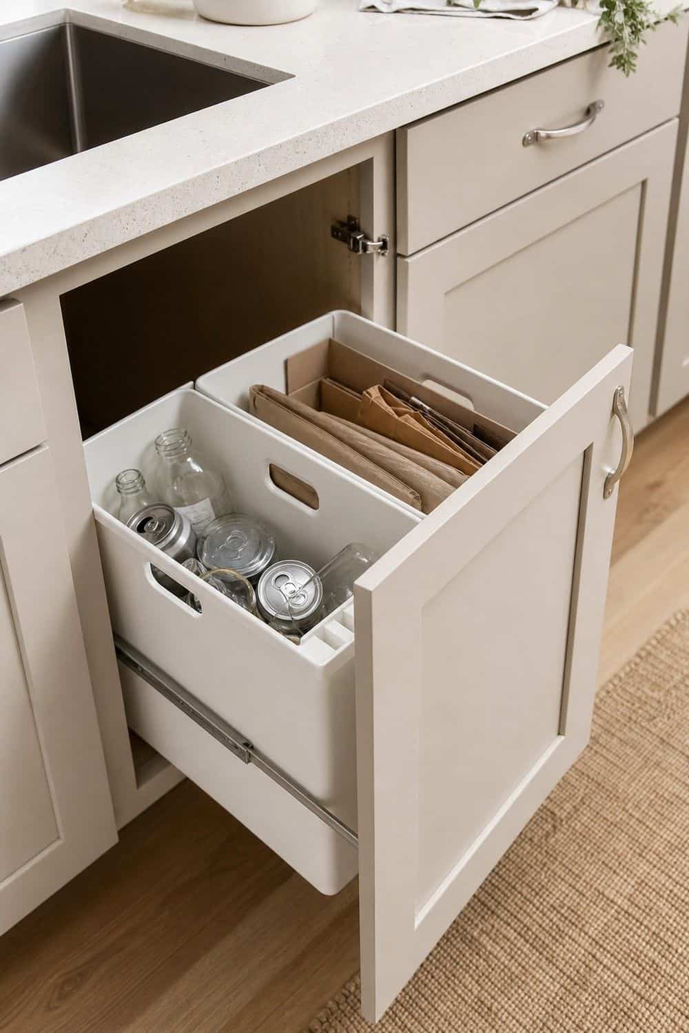 25 IKEA Kitchen Organization Ideas for Smarter Storage 24. Sort Recycling With HALLBAR Bins