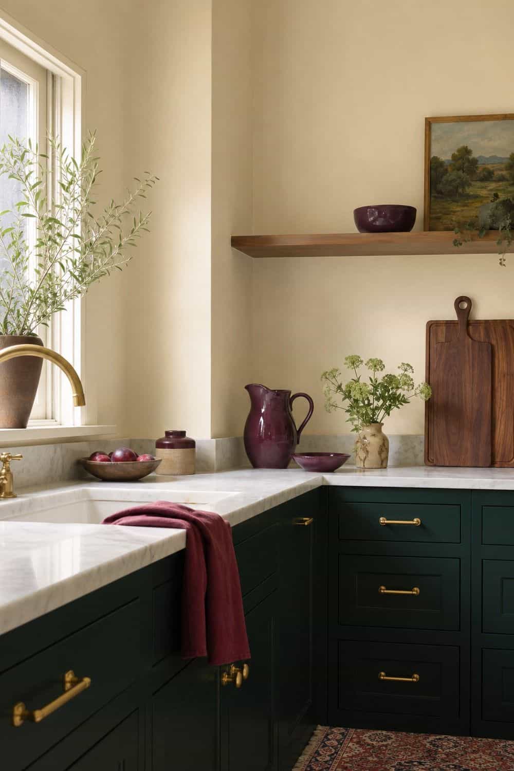 25 Jewel Tone Kitchen Ideas for a Beautiful Kitchen cream walls around jewel tone accents in a realistic jewel tone kitchen