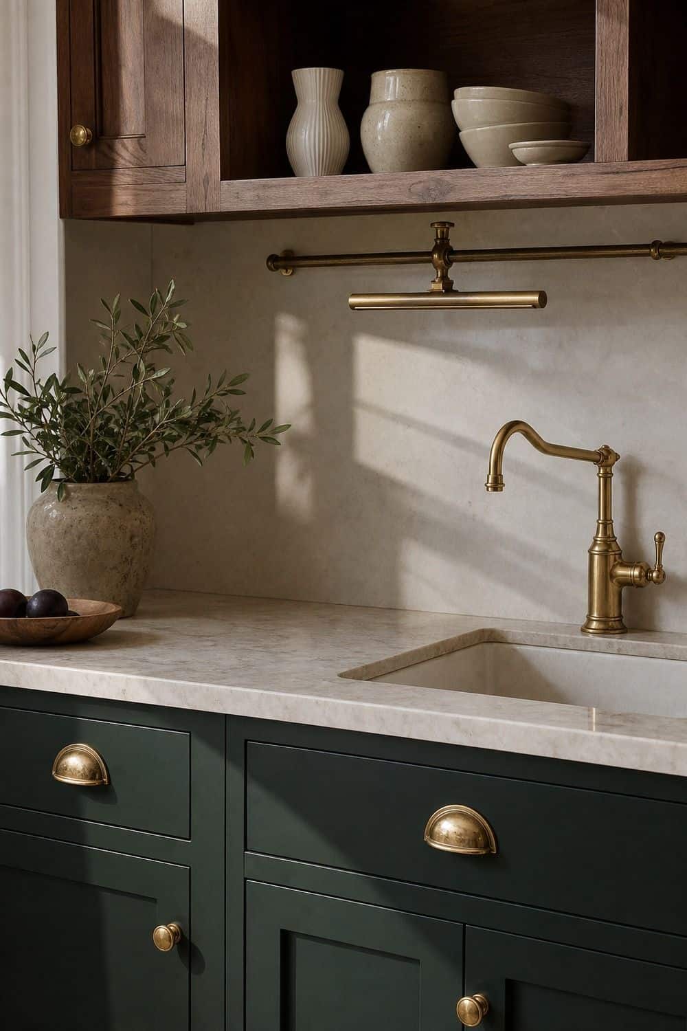 25 Jewel Tone Kitchen Ideas for a Beautiful Kitchen metallic details in small doses in a realistic jewel tone kitchen
