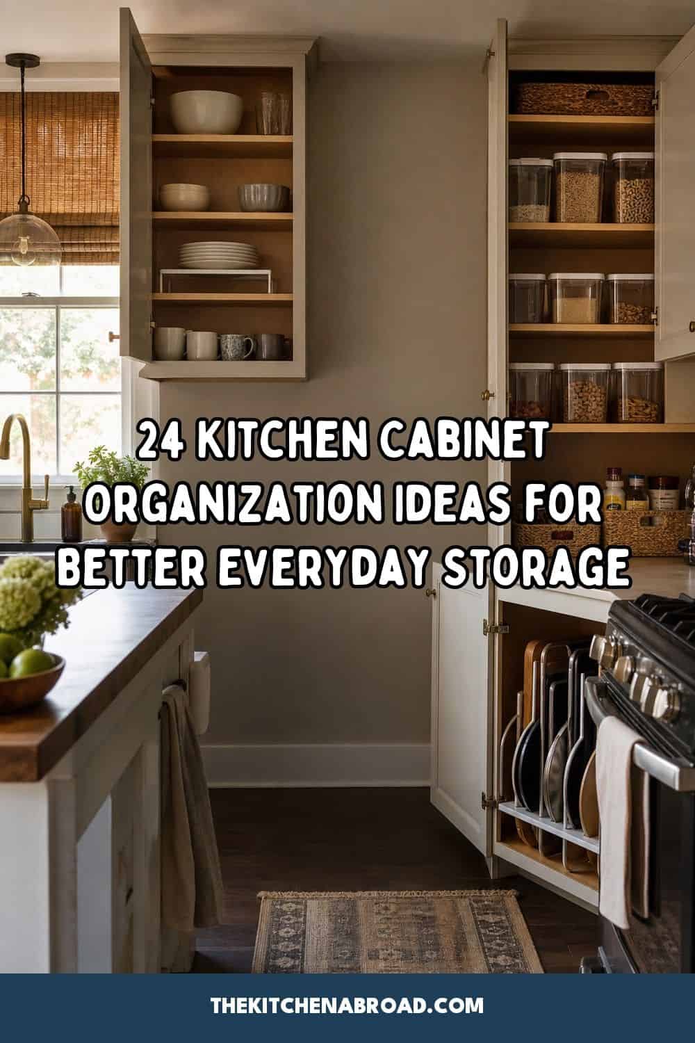 kitchen cabinet organization pinterest pin