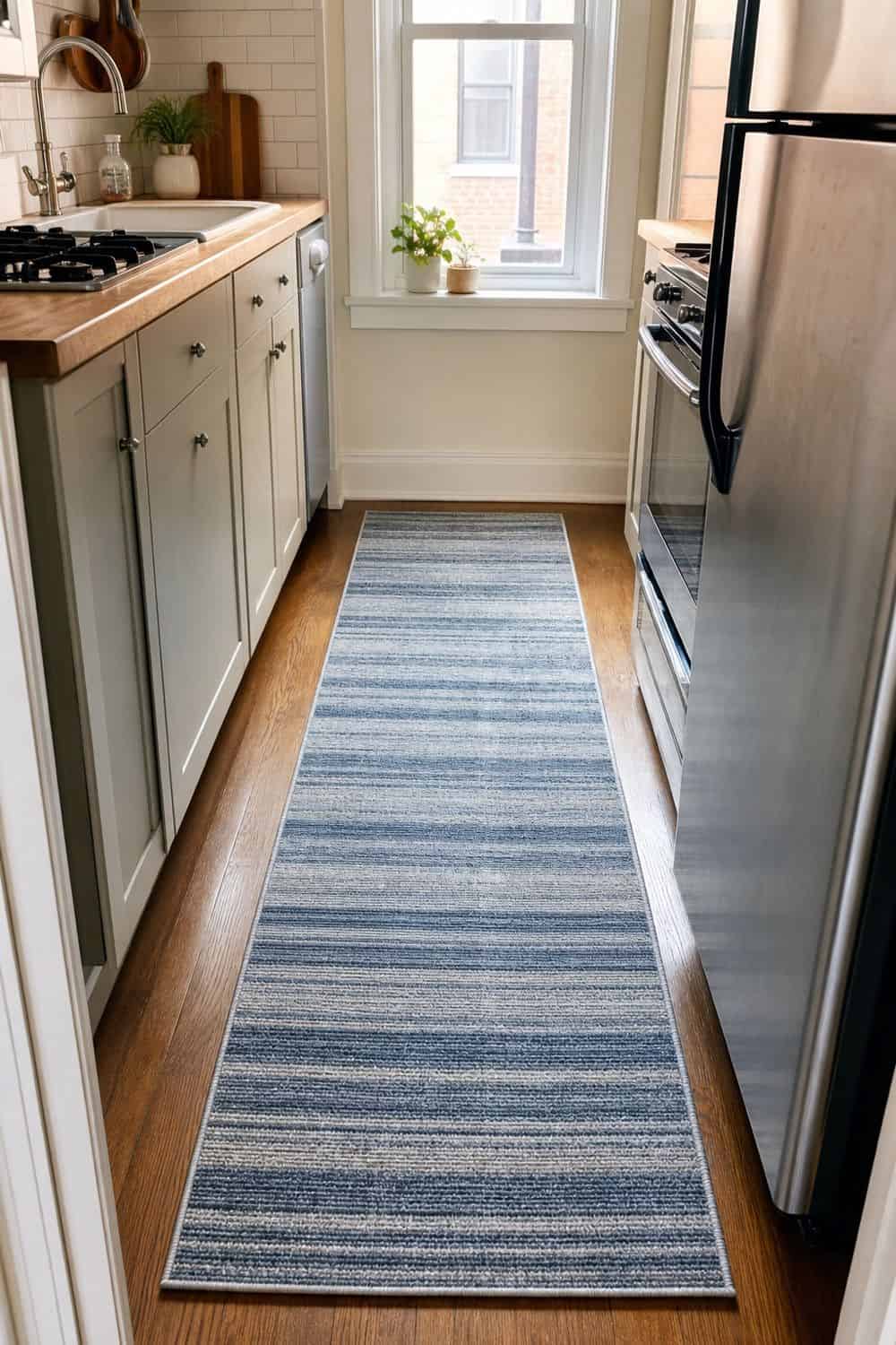 20 Best Kitchen Rugs for a Cozy Kitchen 9. Striped Kitchen Runner for Narrow Kitchens