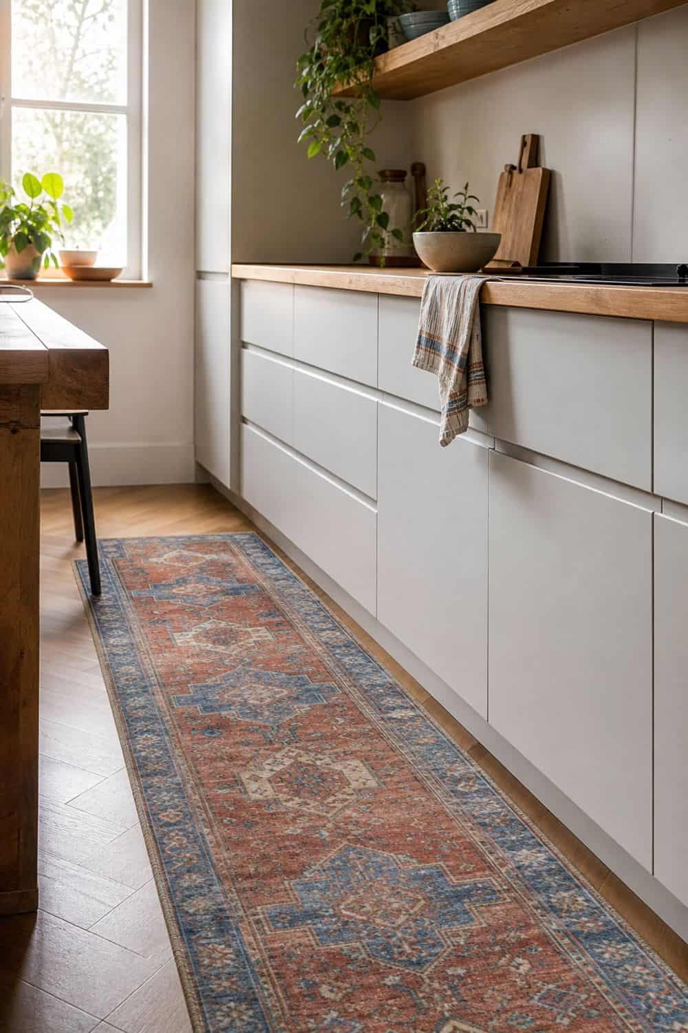 20 Best Kitchen Rugs for a Cozy Kitchen 18. Colorful Kitchen Runner for Plain Cabinets