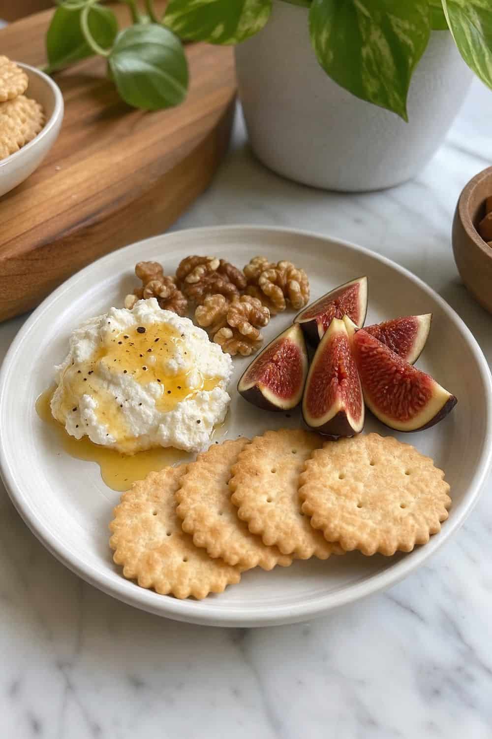 15 Little Treat Plate Ideas for Cozy Food Moments 9. Ricotta Honey Fig Plate