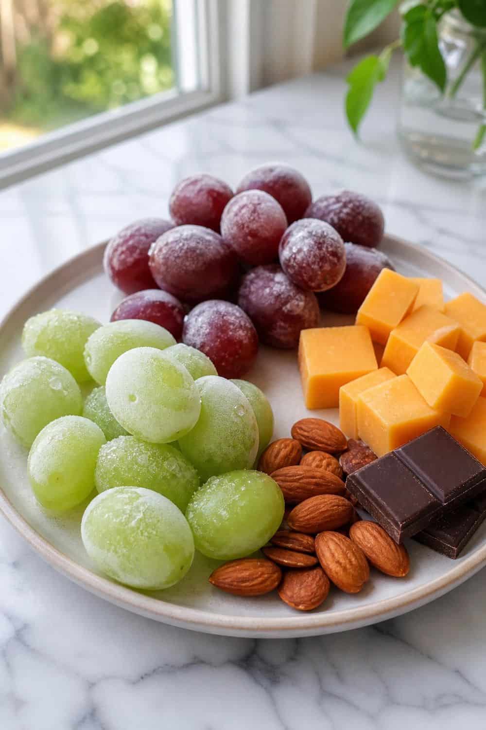 15 Little Treat Plate Ideas for Cozy Food Moments 11. Frozen Grape and Cheese Plate