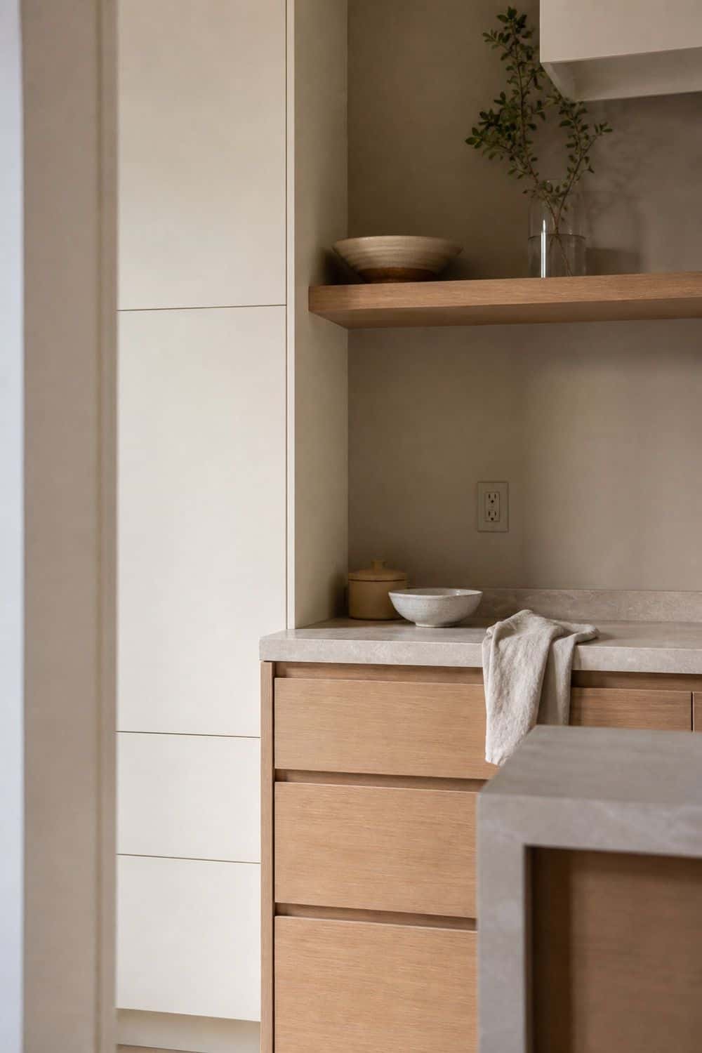 25 Modern Organic Kitchen Ideas with Natural Texture 1. Start With a Warm White and Mushroom Palette in a modern organic kitchen