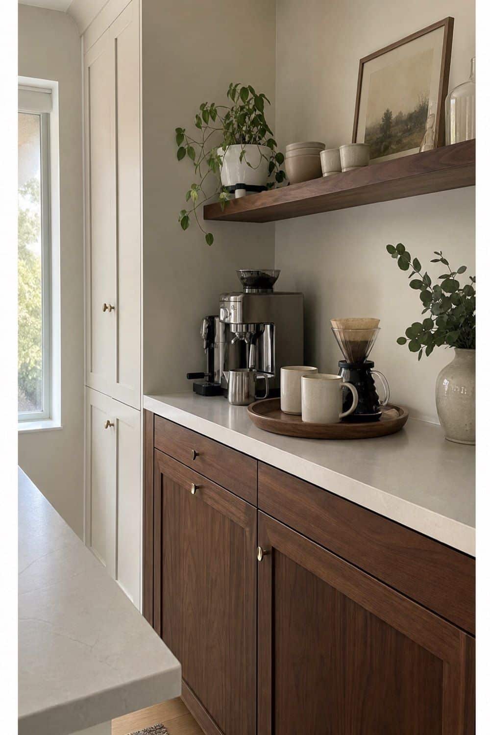 25 Modern Organic Kitchen Ideas with Natural Texture 3. Walnut as the Controlled Accent in a modern organic kitchen