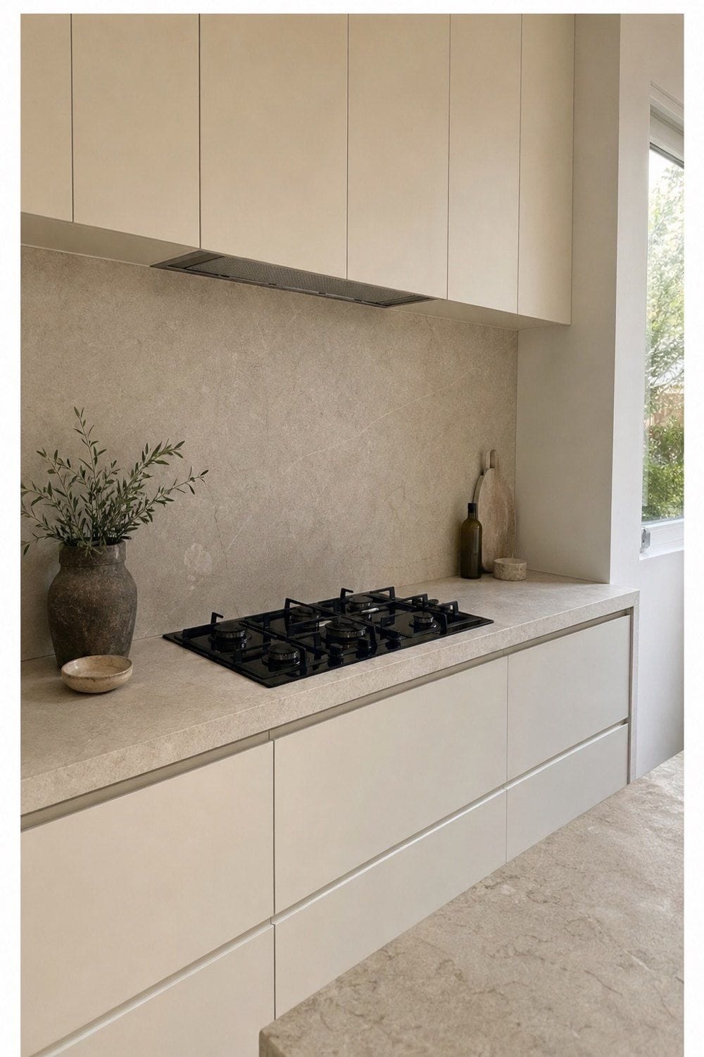 25 Modern Organic Kitchen Ideas with Natural Texture 6. Carry Stone Up as a Full-Height Backsplash in a modern organic kitchen