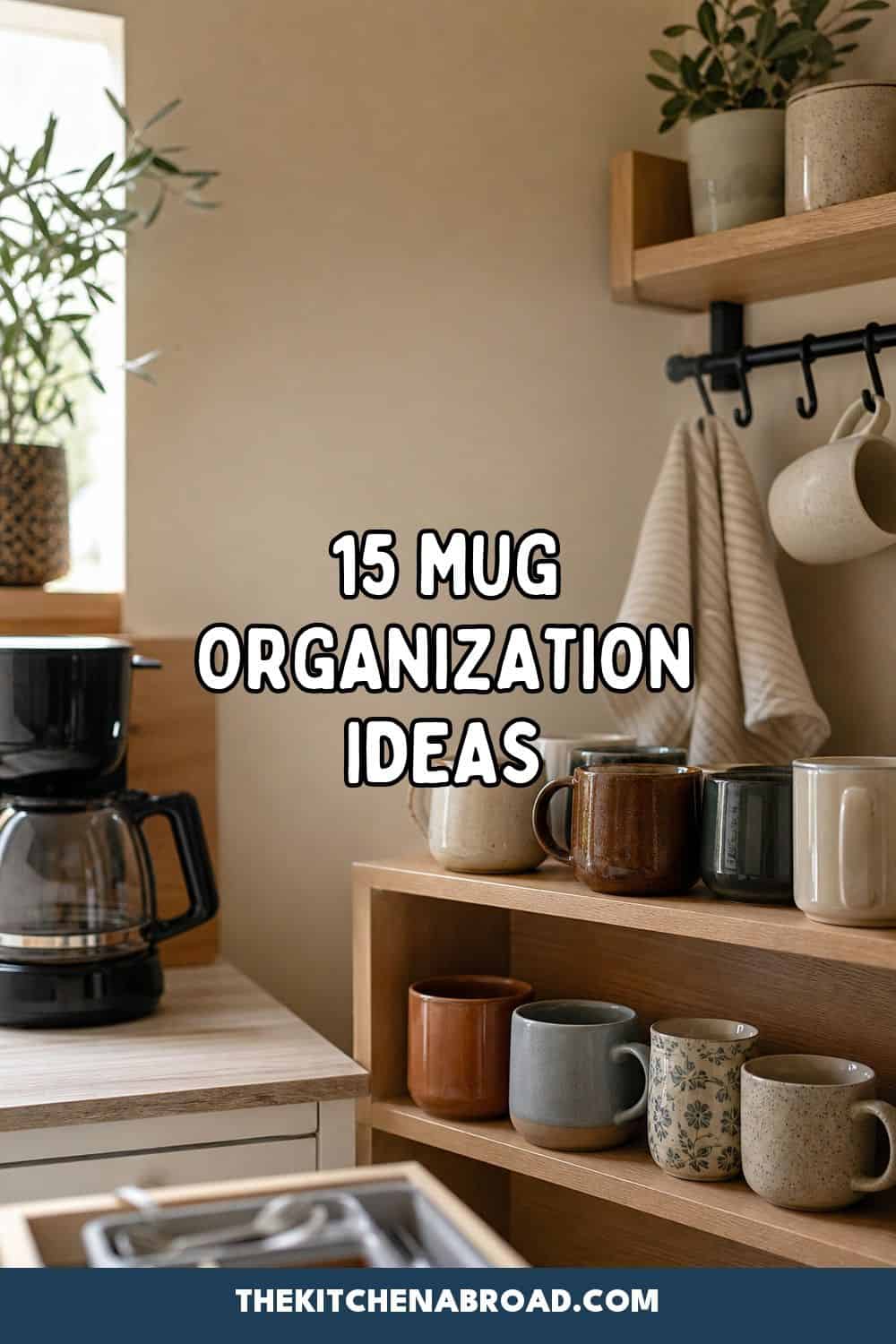 Pinterest pin: 15 Mug Organization Ideas for a Tidier Coffee Zone