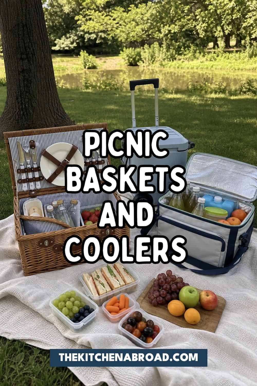 picnic baskets and coolers pinterest pin