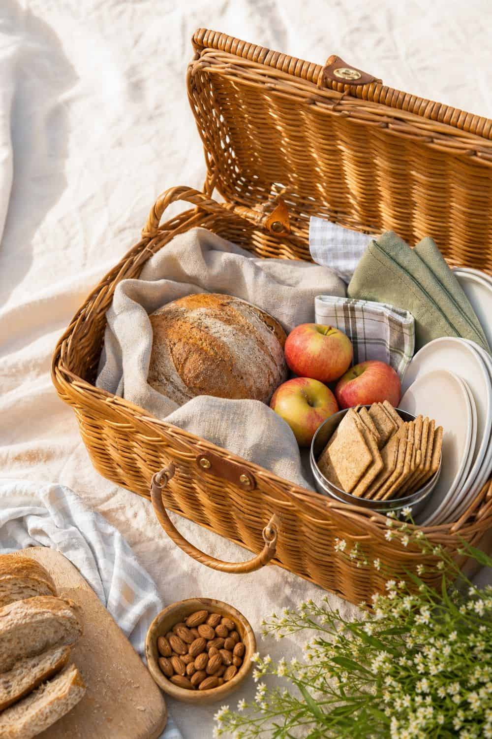 20 Best Picnic Baskets and Coolers Worth Buying picnic baskets and coolers section 04 wicker picnic basket for dry snacks and pretty styling