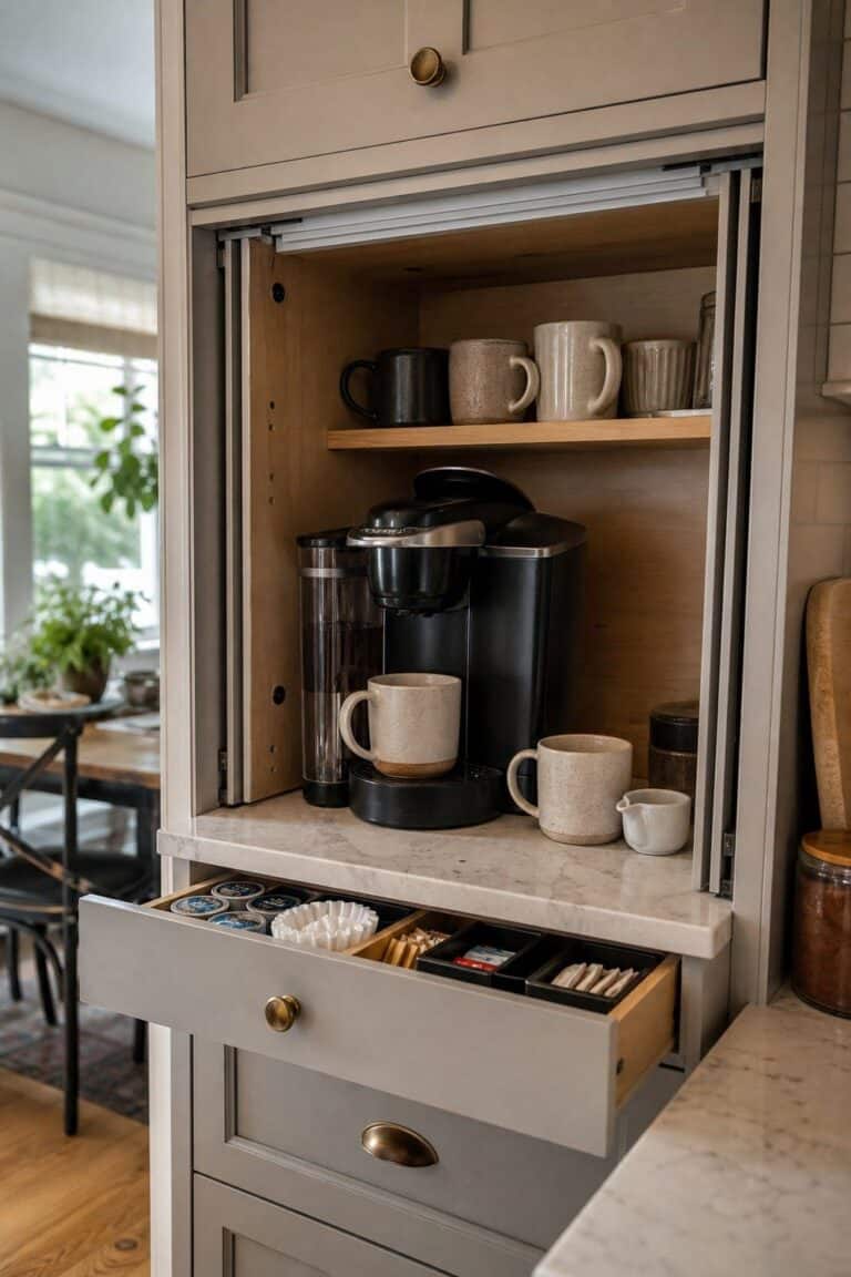 20 Pocket Door Appliance Station Ideas for Cleaner Counters