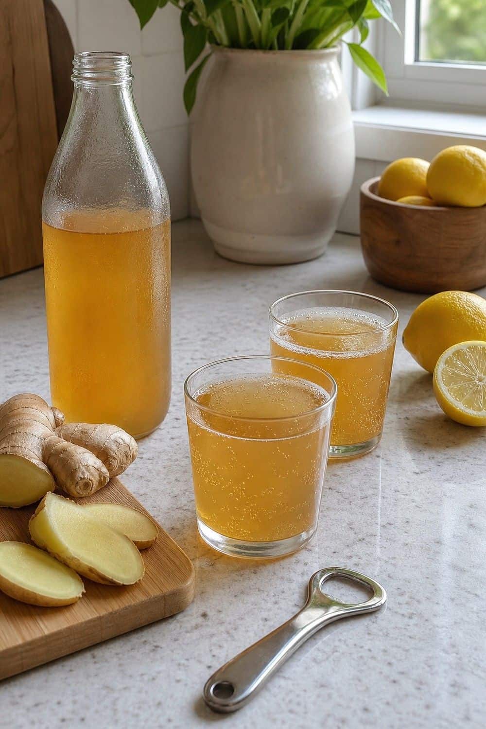 15 Probiotic Drink Station Ideas for Cozy Food Moments 12. Ginger Lemon Kombucha Station