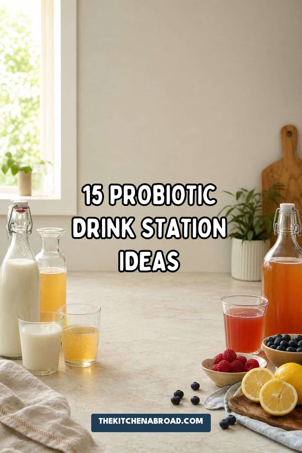 15 Probiotic Drink Station Ideas for Cozy Food Moments Pinterest pin: 15 Probiotic Drink Station Ideas