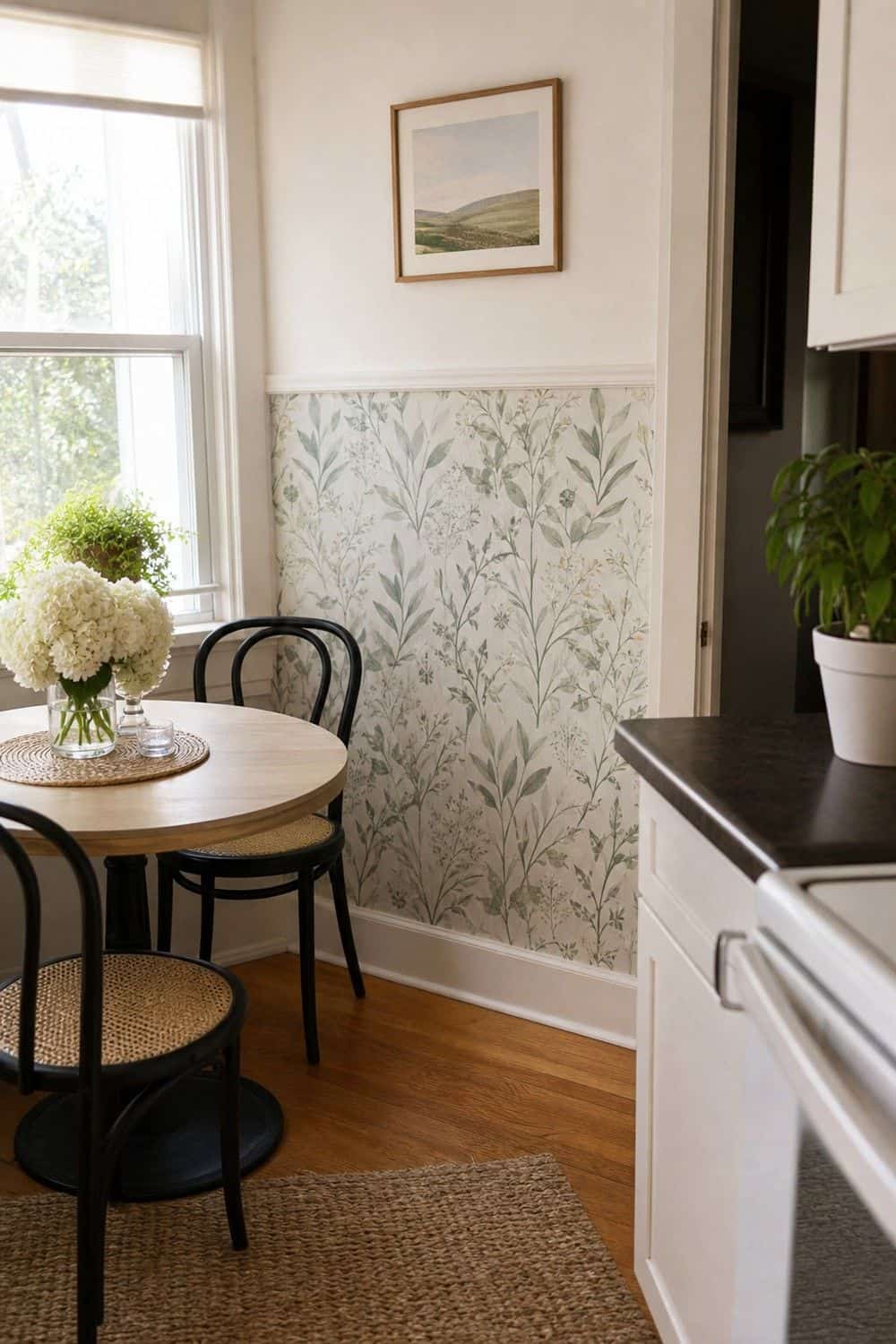 2. Removable Wallpaper for a Breakfast Nook Wall