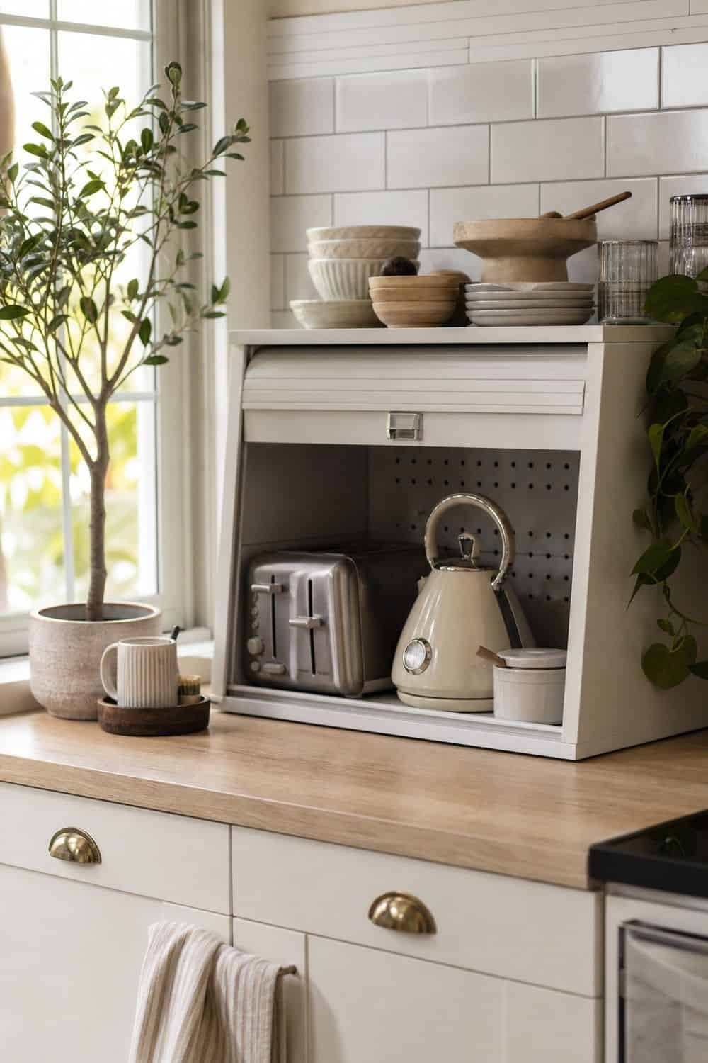 22. Countertop Appliance Garage for Visual Calm