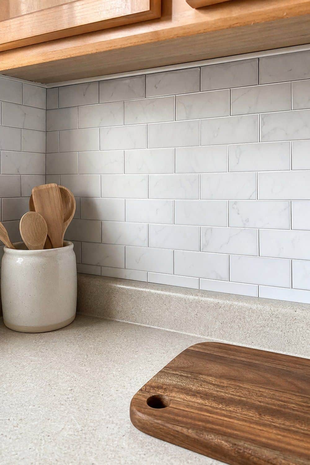 15 Best Small Apartment Kitchen Decor Finds Peel and Stick Backsplash Tile for Builder-Grade Walls in a small apartment kitchen