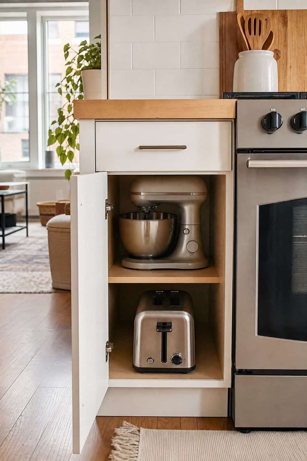 25 Small Kitchen Organization Ideas That Save Space small kitchen organization section 20 store appliances by frequency