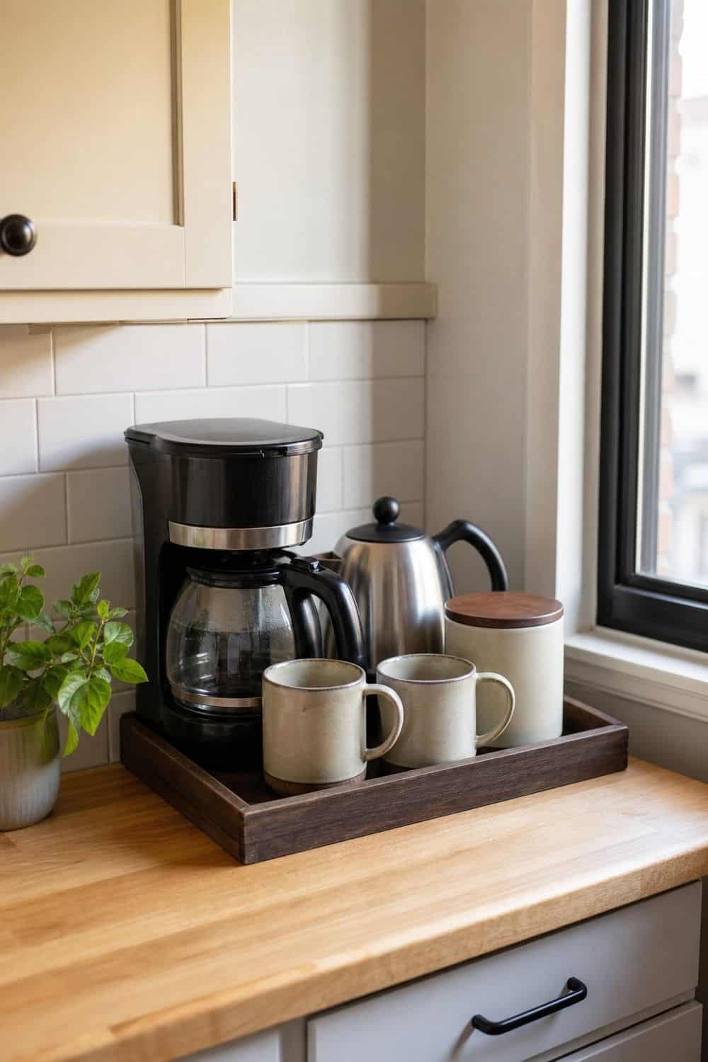 25 Small Kitchen Organization Ideas That Save Space small kitchen organization section 23 create a compact coffee or tea station