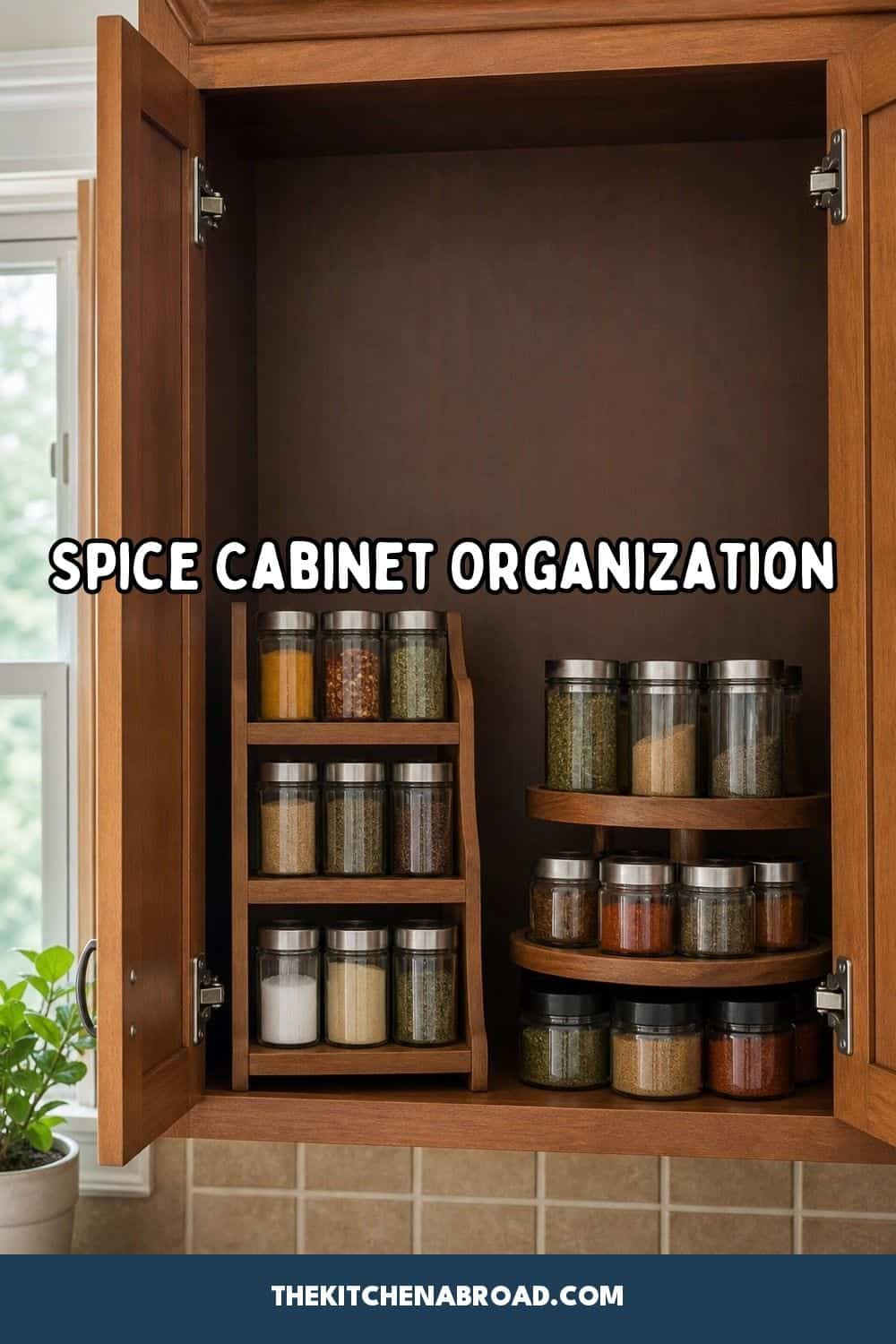 spice cabinet organization pinterest pin