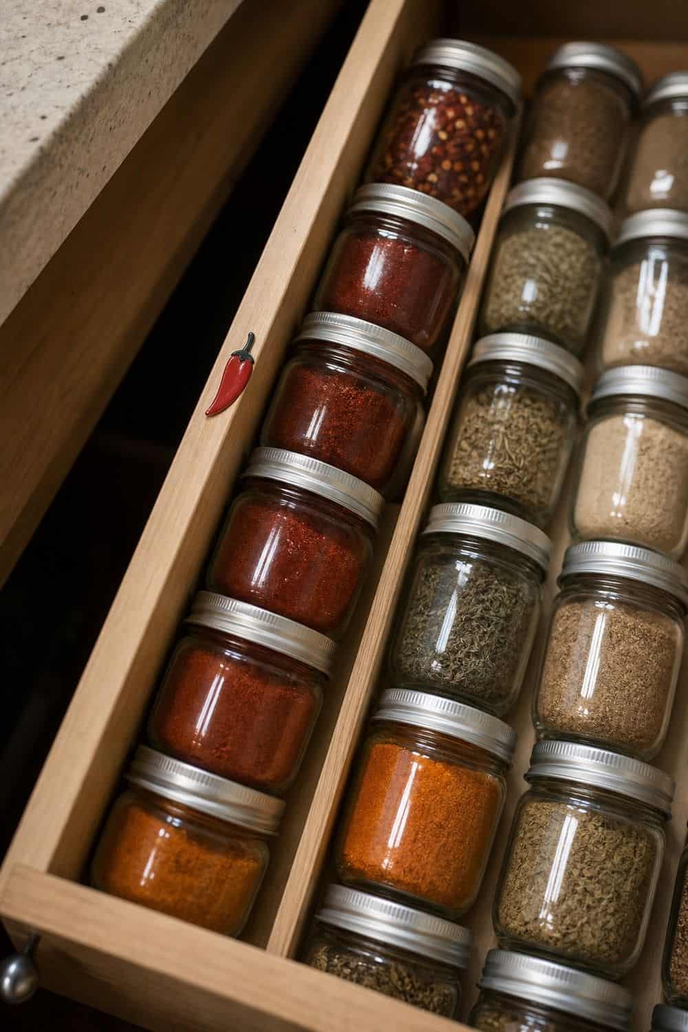 spice drawer organization section 10