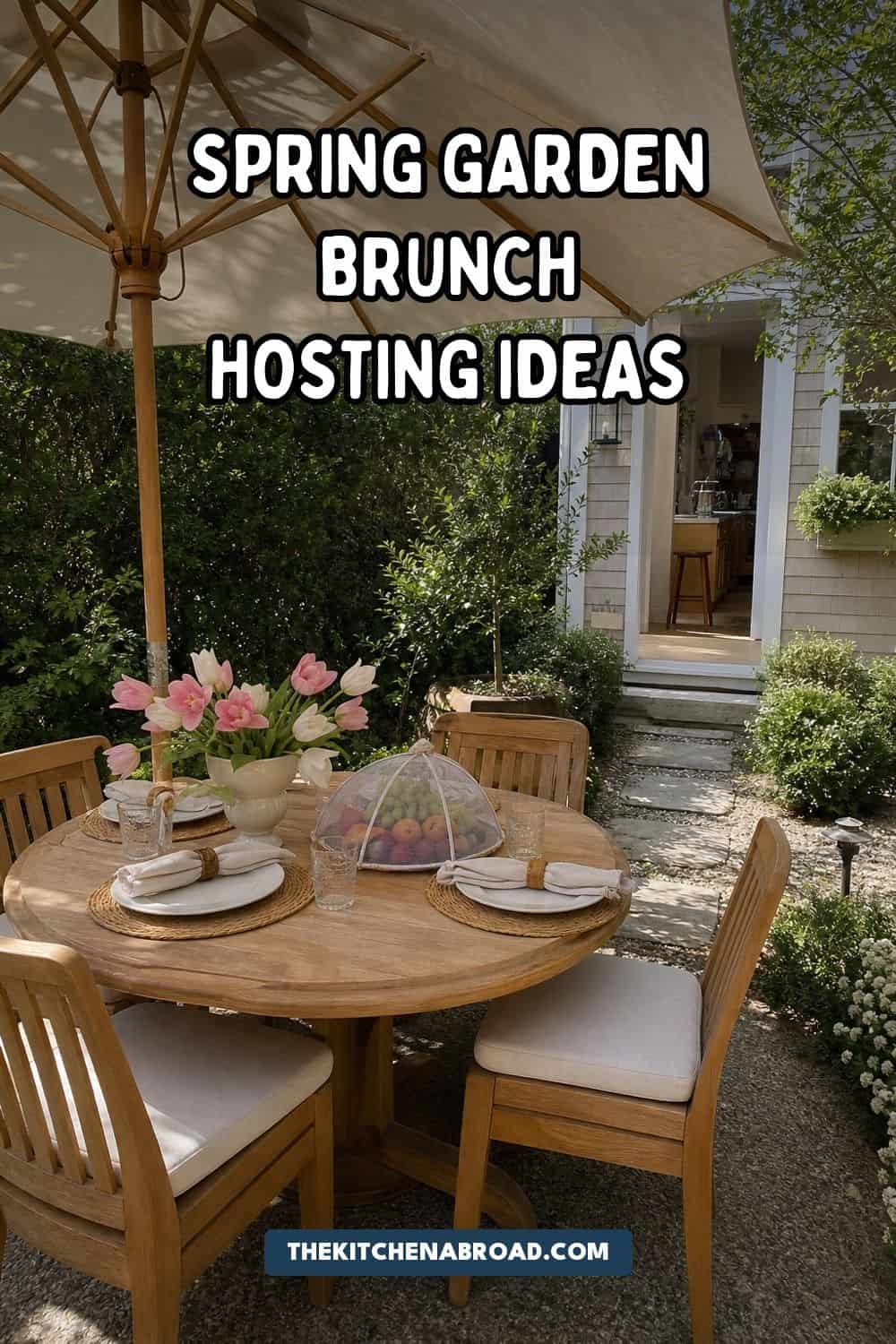 25 Spring Garden Brunch Hosting Ideas for an Outdoor Table Pinterest pin for spring garden brunch hosting ideas