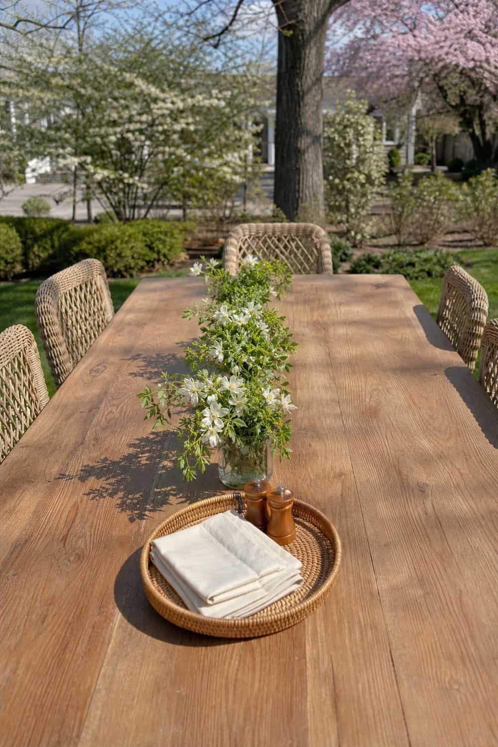 25 Spring Garden Brunch Hosting Ideas for an Outdoor Table Clear Table Space for Platters for a spring garden brunch outdoor table