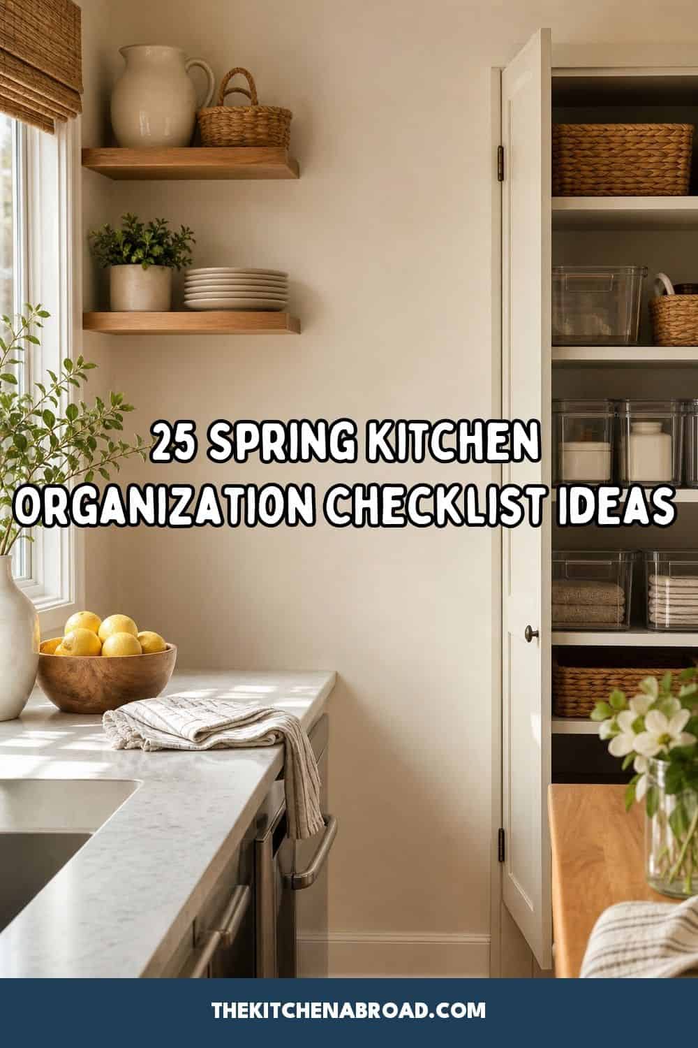 spring kitchen organization checklist pinterest pin