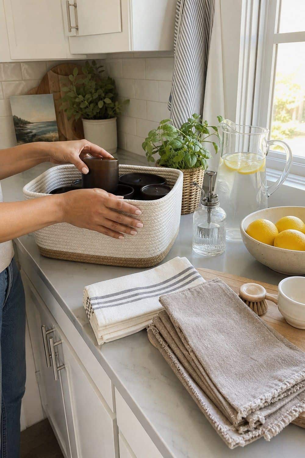 25 Summer Kitchen Decor Ideas for a Lighter Seasonal Look Off-Season Decor Stored Before Summer Pieces in a bright, realistic summer kitchen setting