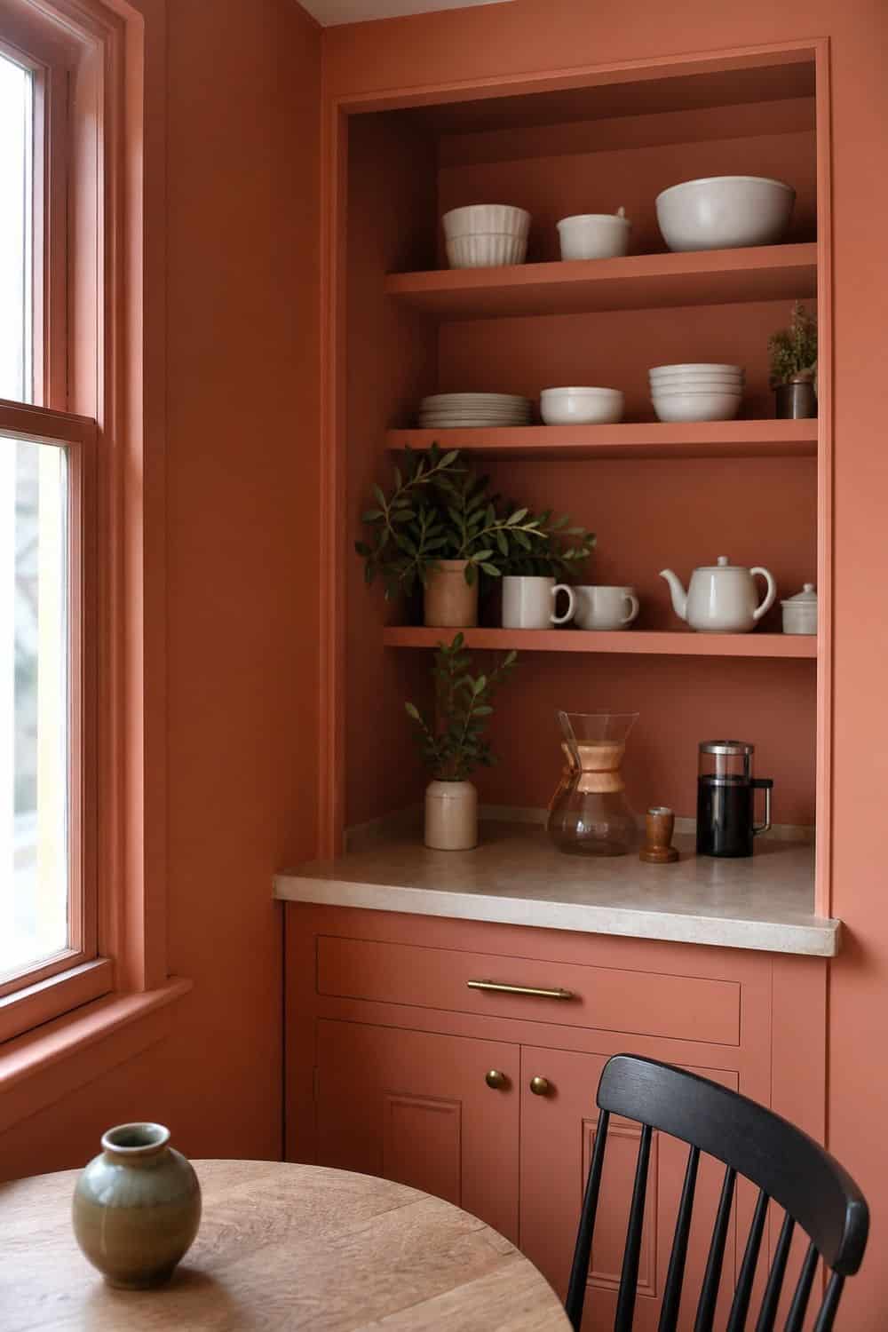 25 Terracotta Kitchen Ideas for Warm Mediterranean Color terracotta kitchen ideas section 05 a color drenched kitchen nook