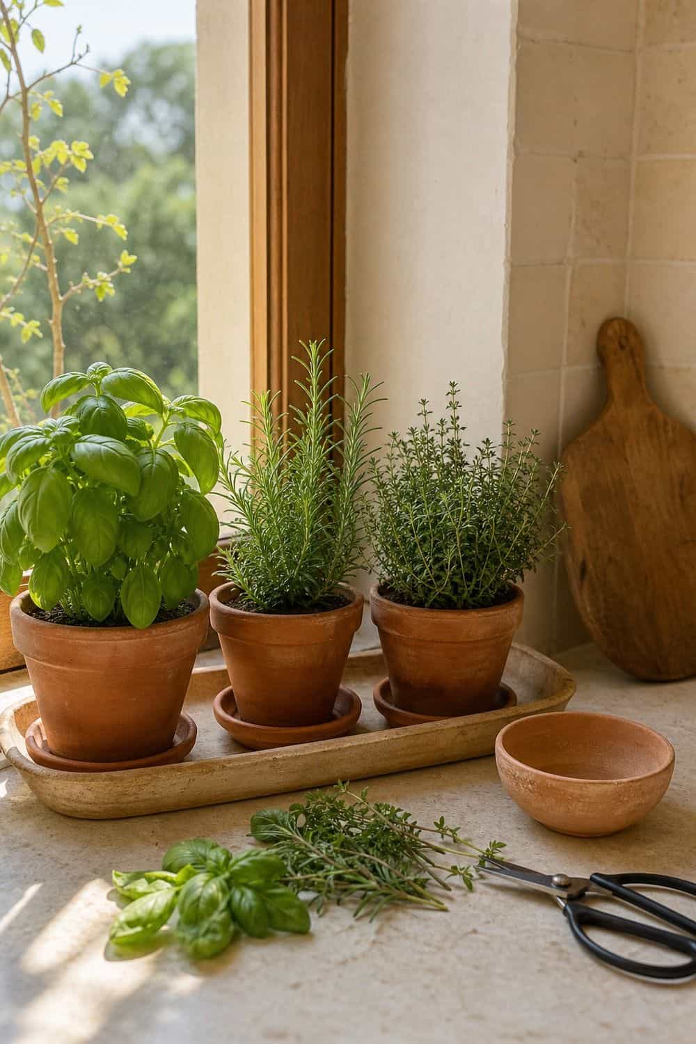 25 Terracotta Kitchen Ideas for Warm Mediterranean Color terracotta kitchen ideas section 20 herbs and pottery in a mediterranean corner