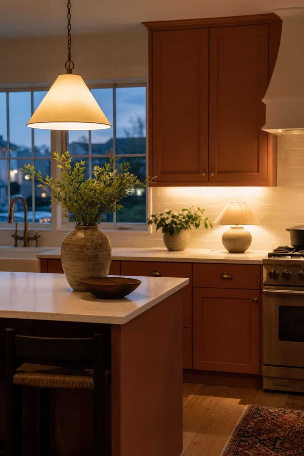 25 Terracotta Kitchen Ideas for Warm Mediterranean Color terracotta kitchen ideas section 24 layered lighting with warm bulbs