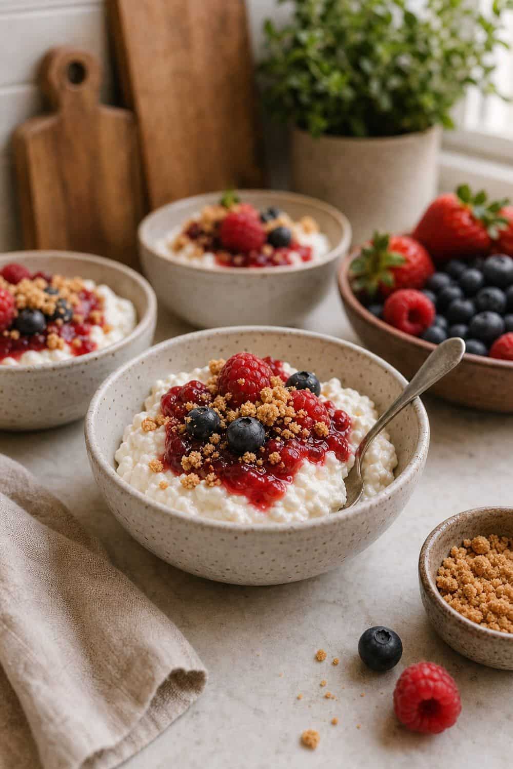 20 Valentine Snack Plate Ideas for Cozy Food Moments Cottage Cheese Berry Cheesecake Bowl Valentine snack plate