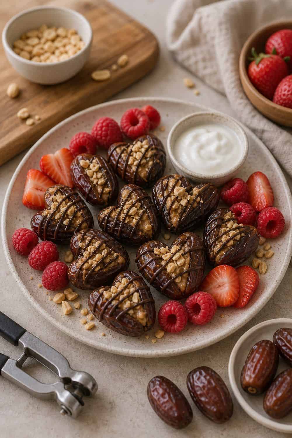 20 Valentine Snack Plate Ideas for Cozy Food Moments Peanut Butter Date Hearts Valentine snack plate