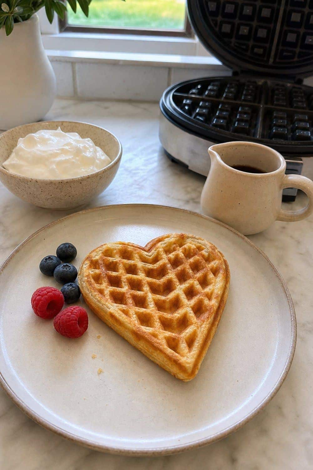 25 Valentine's Day Brunch Hosting Ideas for a Pretty Morning Table 2. Make Heart-Shaped Waffles the Main Dish for Valentine’s Day brunch